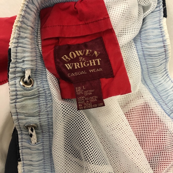 VINTAGE 1980's Red White & Blue Swim Trunks - Picture 5 of 5